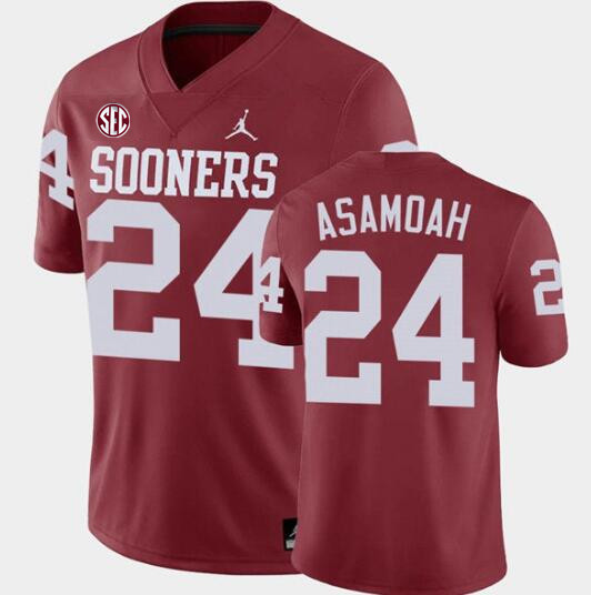 Men's Oklahoma Sooners #24 Brian Asamoah Red Stitched Football Jersey